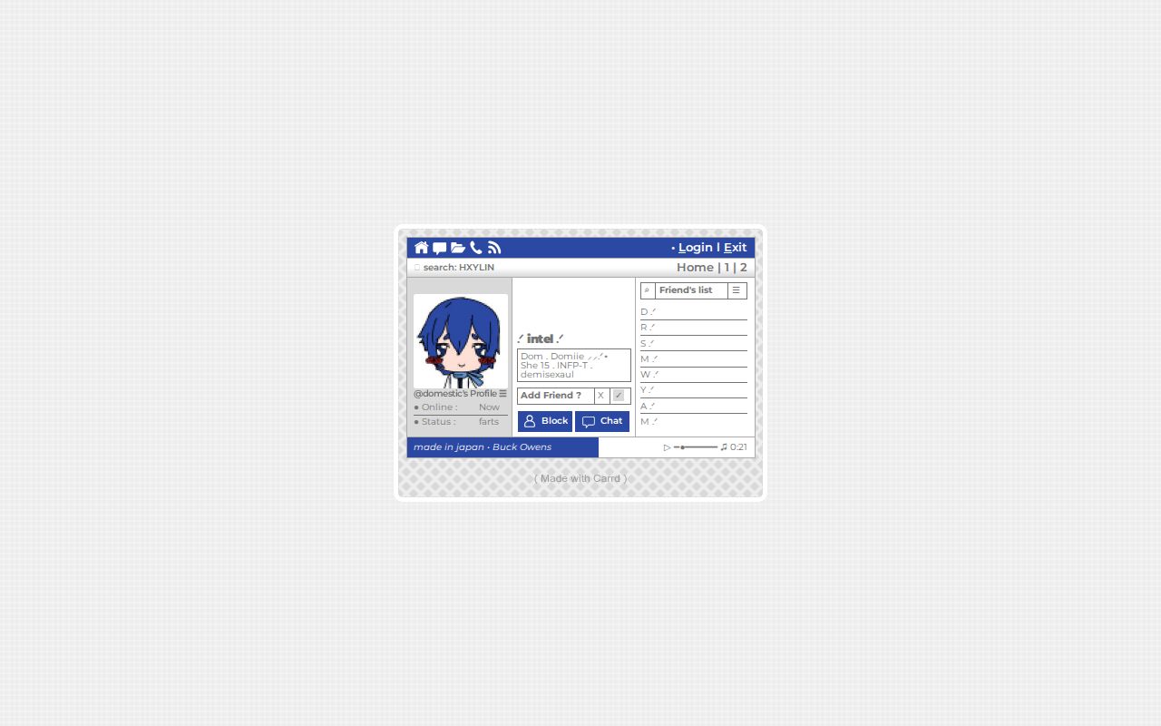 Carrd profile picture for @domestic